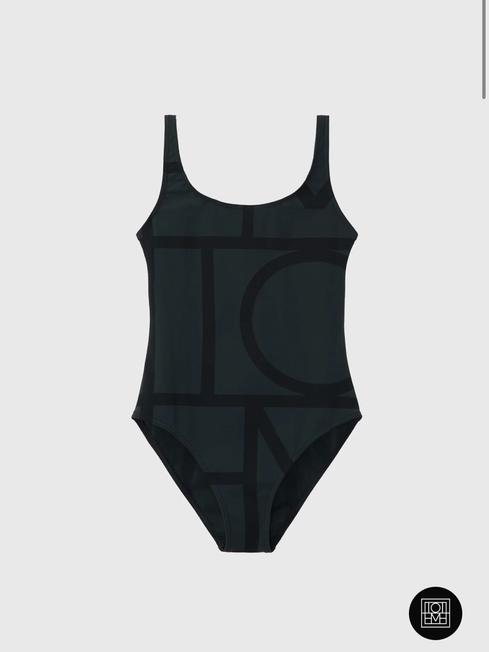 Toteme Monogram One-Piece Swimsuit Black Sz M